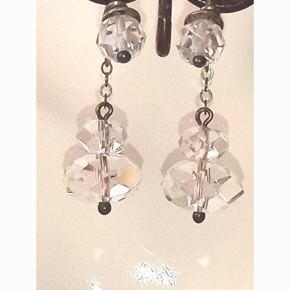 Beautiful 102-'s Crystal and Sterling Earrings - Picture 5 of 10